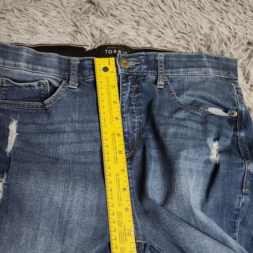 Torrid Premium Sky High Skinny Jeans‎ Womens 14R Distressed Stretch High Rise - Picture 5 of 15